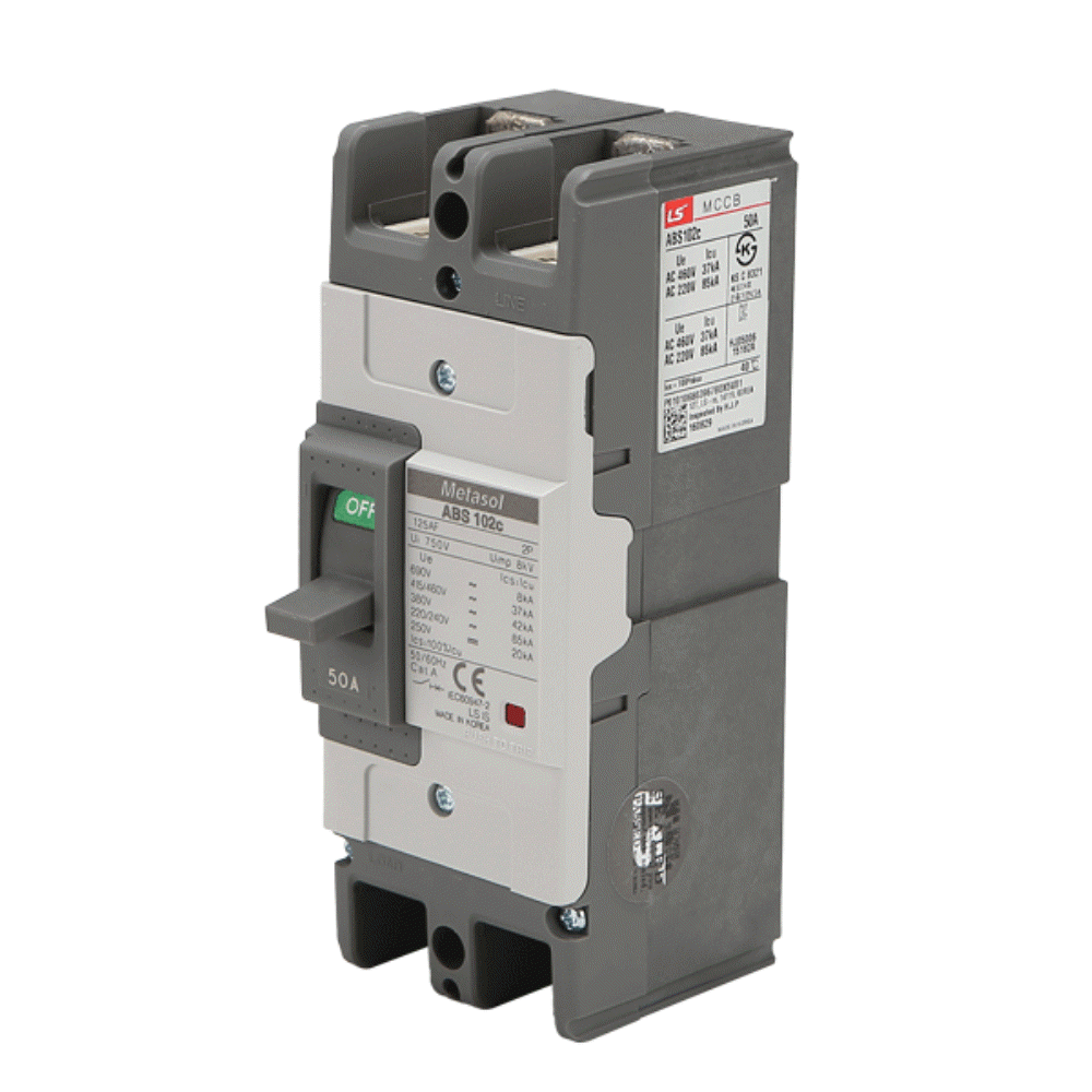 산업용 분전반 MCCB 배선차단기 ABS 102C 2P 50A 85kA LS일렉트릭 - 상세 이미지 2