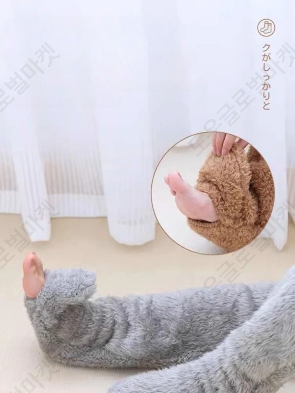 롱수면양말 양털 무압박 빅사이즈 남녀공용 보온 장목 긴 - 상세 이미지 3