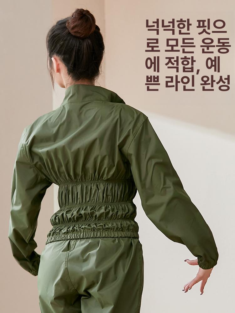 여성용 발레 워머 상의 집업 땀 배출 운동복 가을 겨울용 다이어트 트레이닝 - 상세 이미지 3