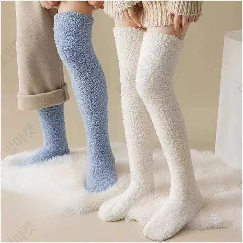 롱수면양말 양털 무압박 빅사이즈 60cm 남녀공용 보온 - 상세 이미지 5