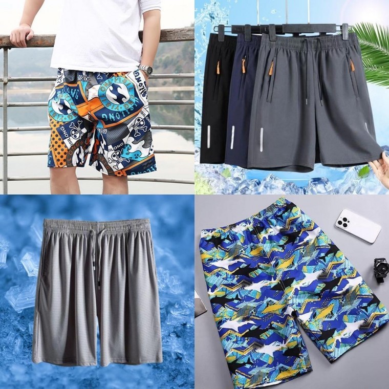 바닷가 남성 여름 반바지 쿨팬츠 시원한 트레이닝팬츠 - 상품 이미지