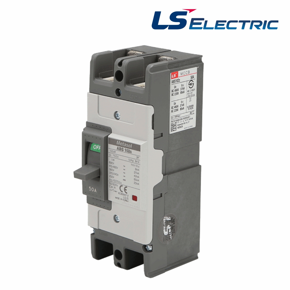 산업용 분전반 MCCB 배선차단기 ABS 102C 2P 50A 85kA LS일렉트릭 - 상품 이미지