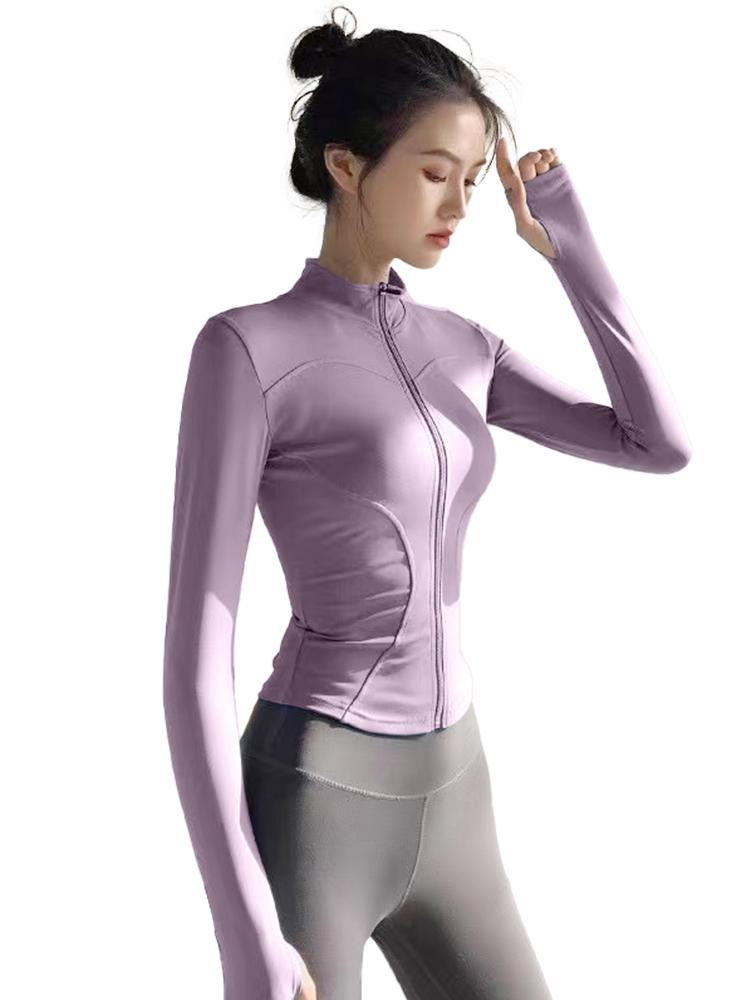 여성용 여름 슬림핏 속건성 댄스 러닝 아웃도어 긴팔 자켓 - 상세 이미지 5