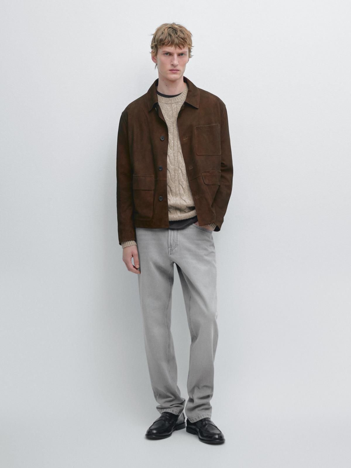 마시모두띠 프리미엄 스웨이드 레더 워커 재킷 브라운 3382/453 BROWN - 상세 이미지 2