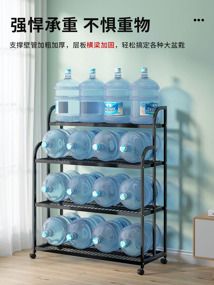이동식 화분랙 바퀴달린 다이 계단식 받침대 화분 사각형 100CM 블랙 2겹(바퀴) - 상세 이미지 4