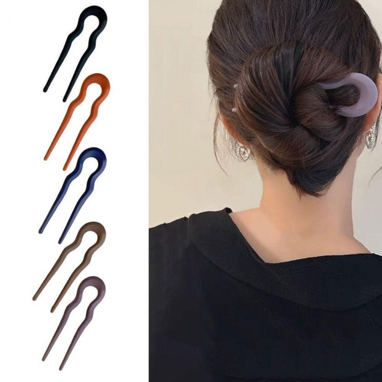 헤어핀 5p 올림머리 머리장식 U자 머리핀 U자머리핀 유자핀 - 상품 이미지