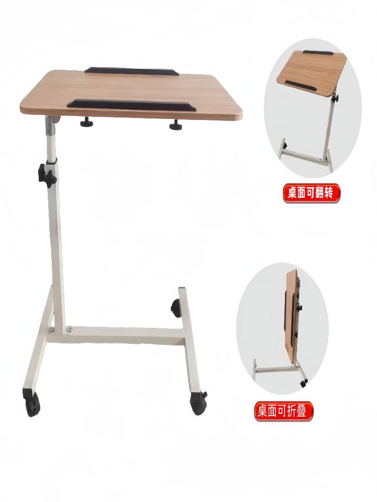 높낮이조절 탁자 협탁 테이블 침대 데스크 노트북 간이 호두색 나무 식탁 - 상세 이미지 4