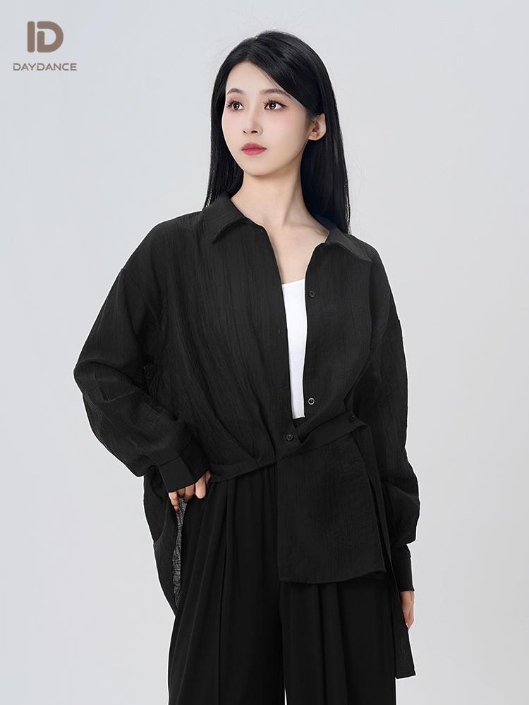 여성 현대무용 상의 세트 중국풍 무용복 연습복 가을 의상 - 상세 이미지 3