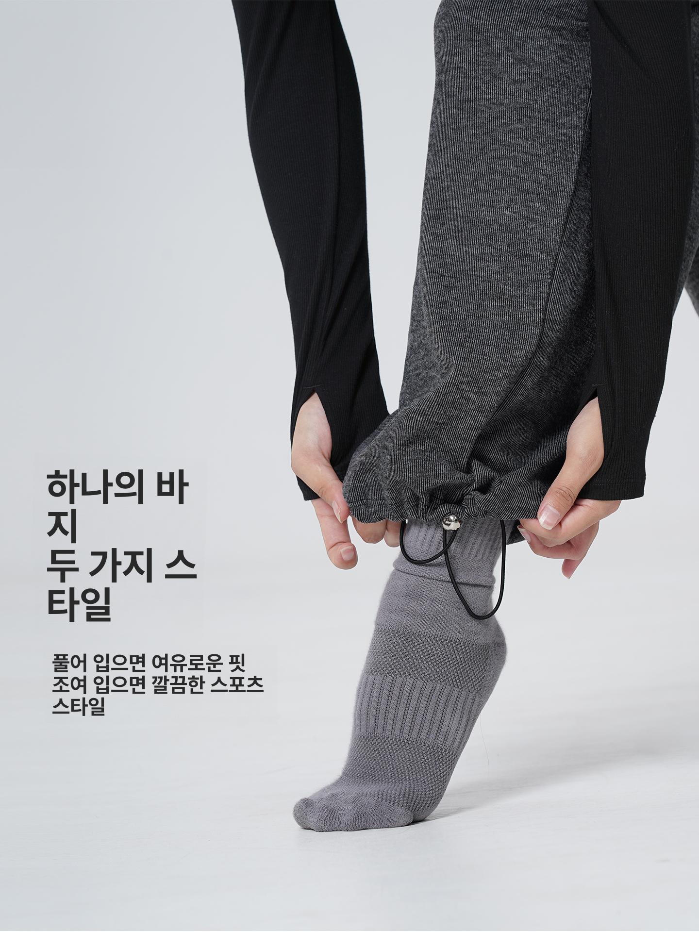 여성 현대무용 연습복 와이드 팬츠 겨울용 두꺼운 무용 바지 - 상세 이미지 5