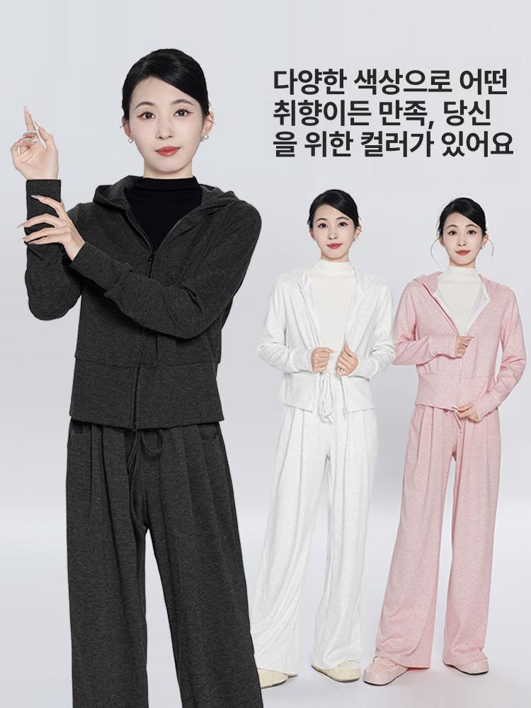 여성 성인 무용복 세트 가을 현대무용 상의 발레 연습복 - 상세 이미지 5