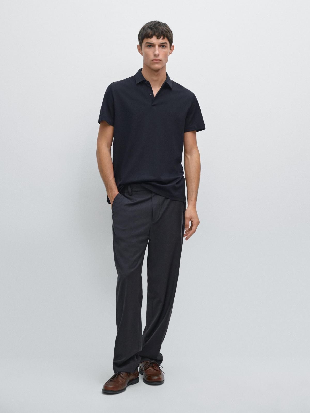 마시모두띠 테크니컬 배색 스티치 반팔 폴로셔츠 0572/440 NAVY BLUE - 상세 이미지 2