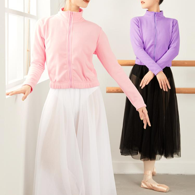 성인 발레복 긴팔 보온 상의 가을 겨울 발레 연습용 체조 외투 - 메인 이미지