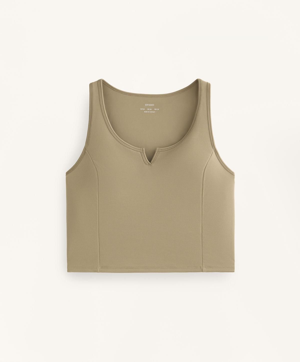 오이쇼 테크니컬 와플 브라탑 민소매 3727/962 WASHEDKHAKI - 상품 이미지