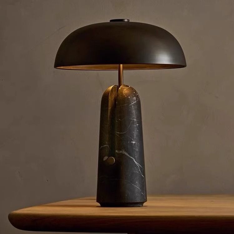 버섯 램프 탁상 무드등 일본식 와비사비 조명 모던 미니멀 블랙 커버 + 사막 W35xH48CM - 상세 이미지 5