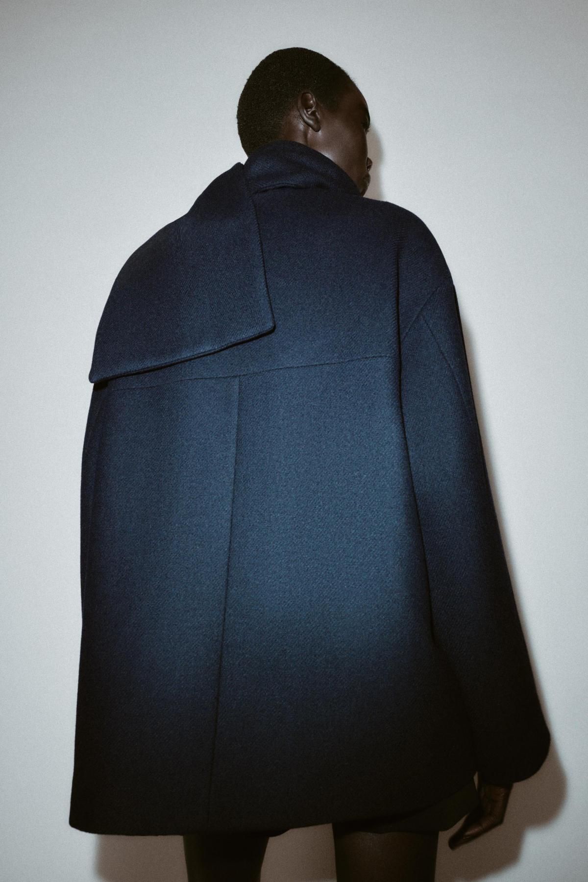 자라 테크니컬 울 숏코트 스카프 세트 2065/201 NAVY BLUE - 상세 이미지 5