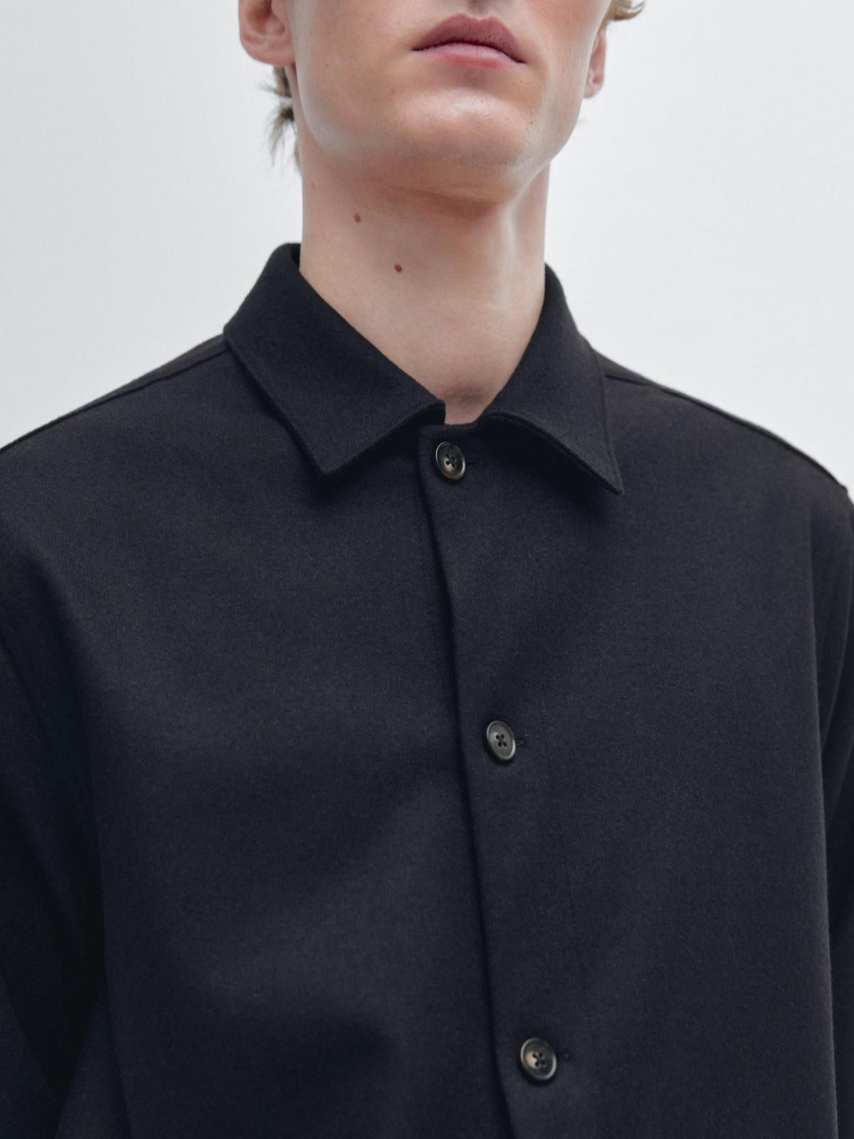 마시모두띠 프리미엄 울 테크니컬 오버셔츠 포켓 1813/294 NAVY BLUE - 상세 이미지 5