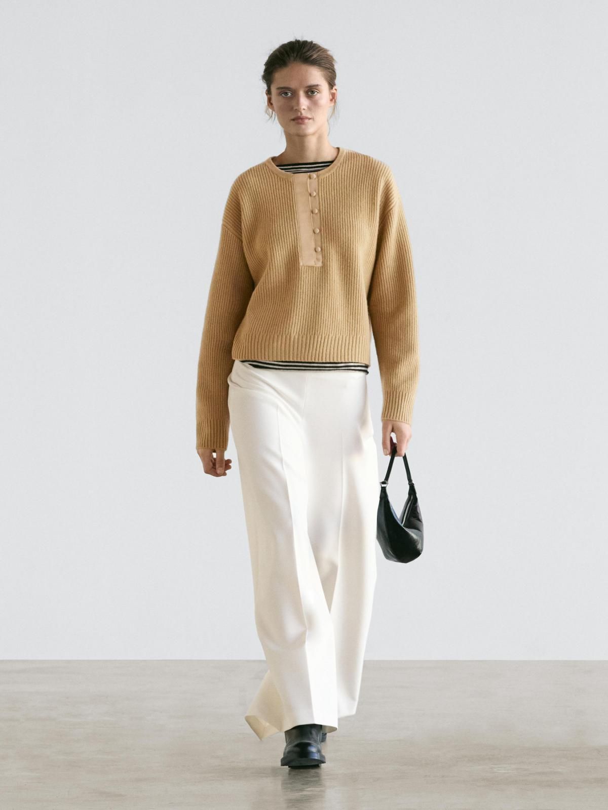 마시모두띠 와이드핏 볼륨 슬랙스 팬츠 5018/677 CREAM - 상세 이미지 2