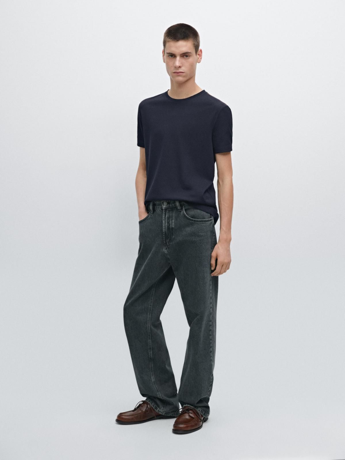 마시모두띠 배색 스티치 크루넥 반팔 티셔츠 0522/440 NAVY BLUE - 상세 이미지 2
