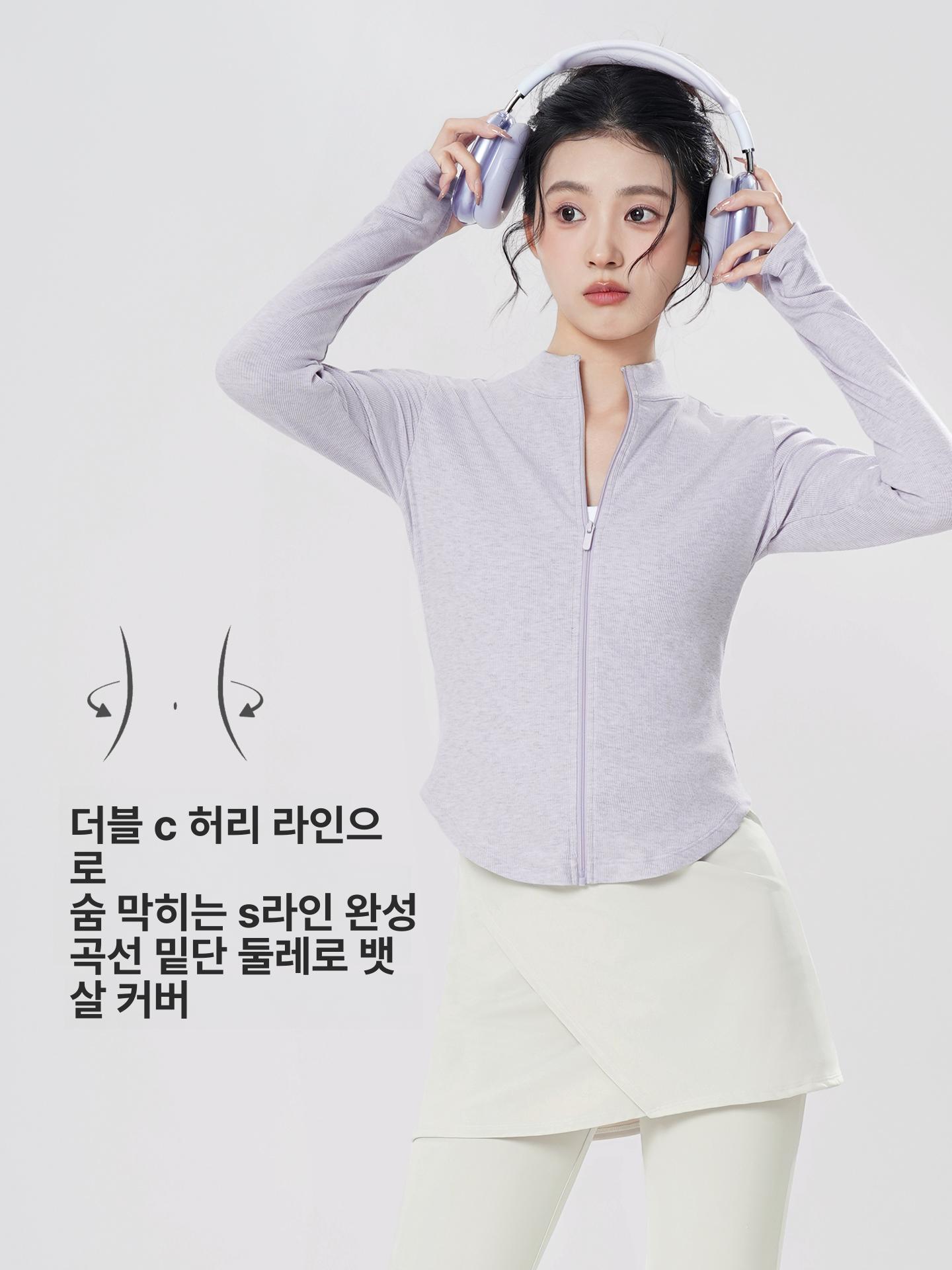 여성 성인용 블랙 긴팔 가디건 가을 모던 무용 연습복 - 상세 이미지 2
