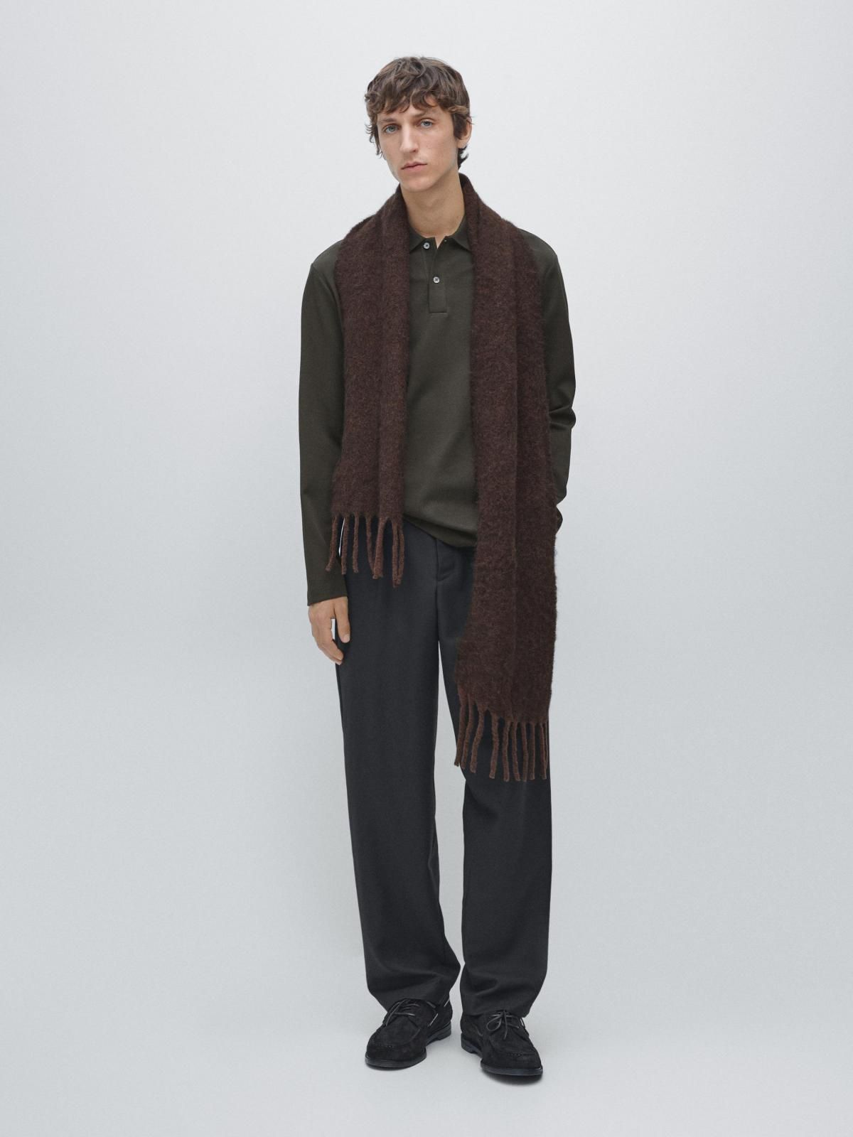 마시모두띠 코튼 립 디테일 긴팔 폴로셔츠 0578/156 CHARCOAL GREY - 상세 이미지 2