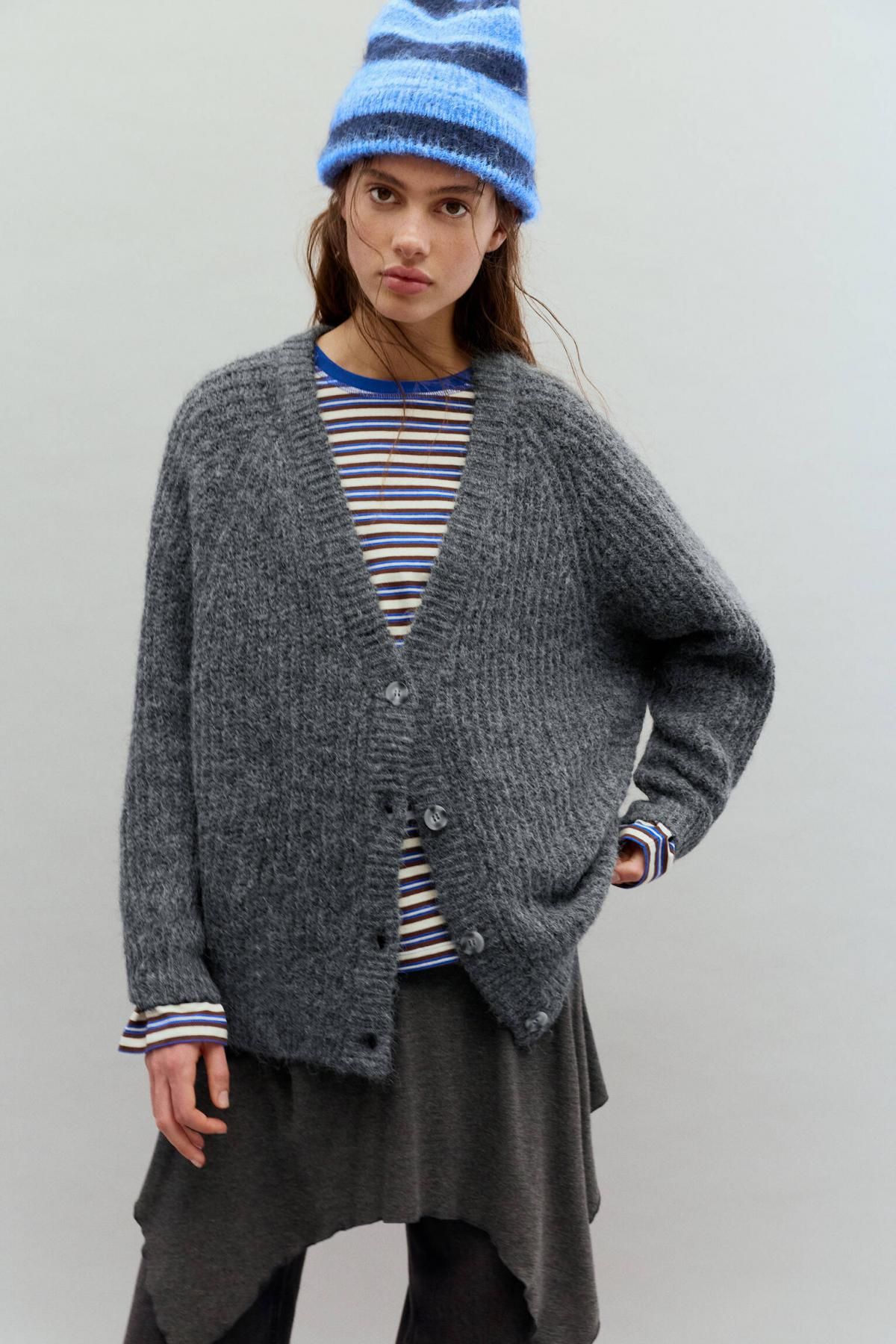 풀앤베어 테크니컬 펄니트 라운드넥 가디건 3560/300 ANTHRACITE GREY - 상세 이미지 2