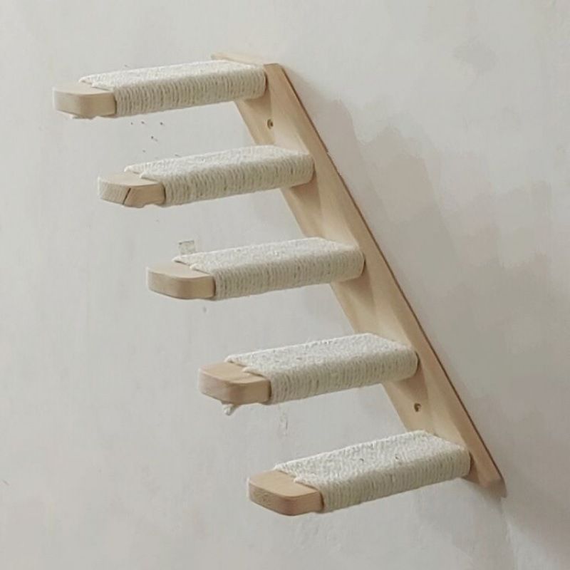 고양이 벽 사다리 캣 벽선반 구름다리 캣워커 계단 등반 5단 사다리 (왼쪽) 50x22cm - 상세 이미지 3