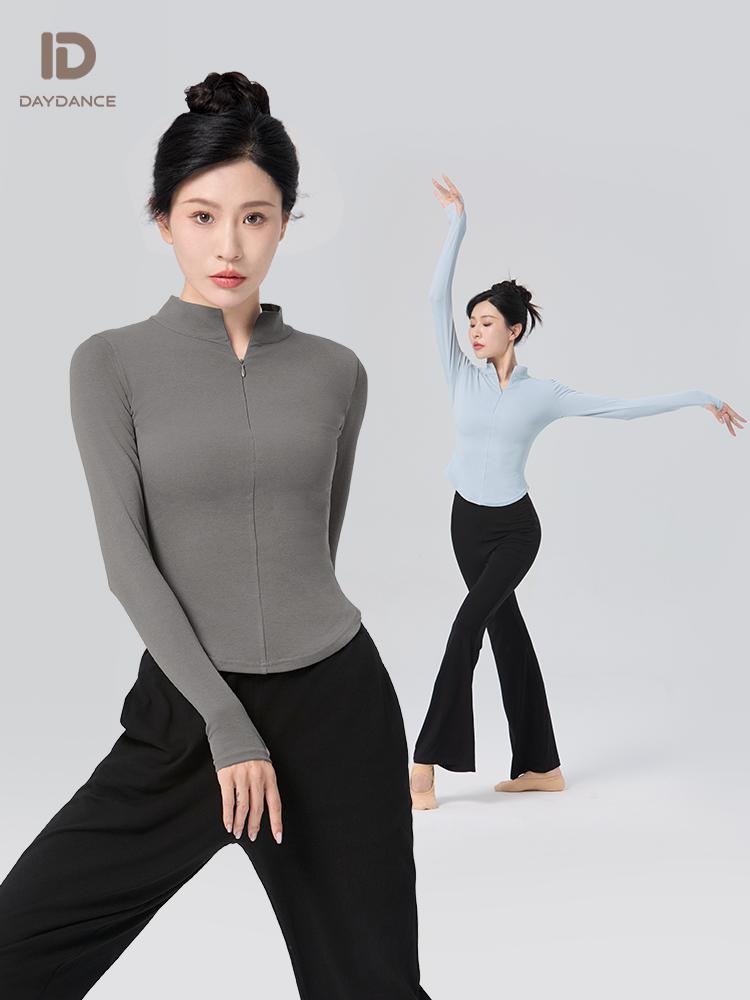 여성 현대무용 상의 긴팔 세트 가을 연습복 - 상세 이미지 2