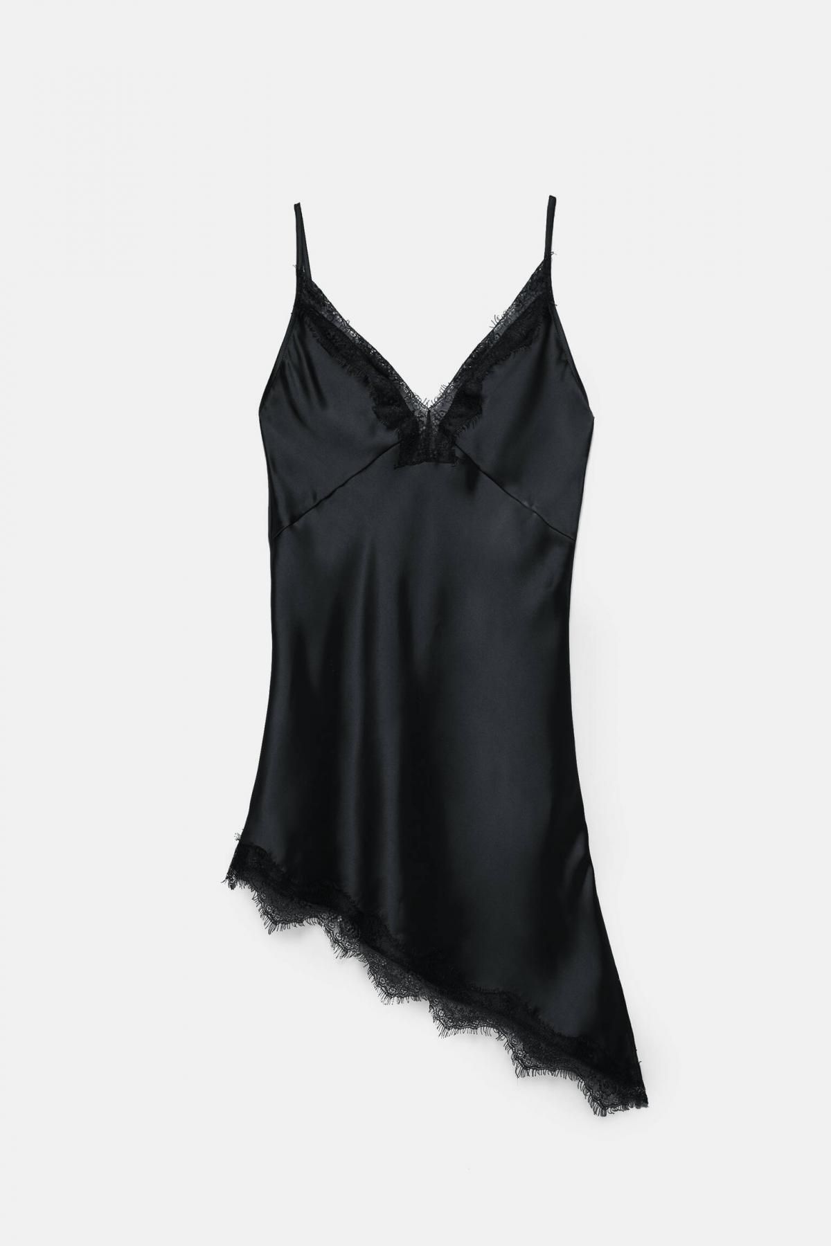 풀앤베어 레이스 비대칭 캐미솔 탑 3460/323 BLACK - 메인 이미지