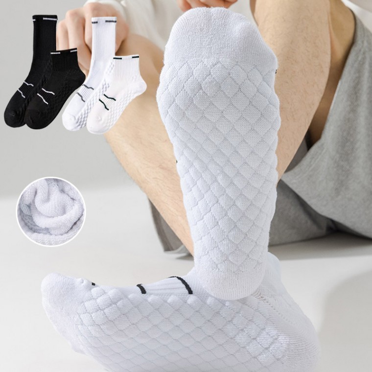 남자 여자 양말 신상 봄 여름 성인양말 러닝 스포츠양말 쿠션 양말 중목 장목 다이아몬드쿠션 삭스 - 상품 이미지