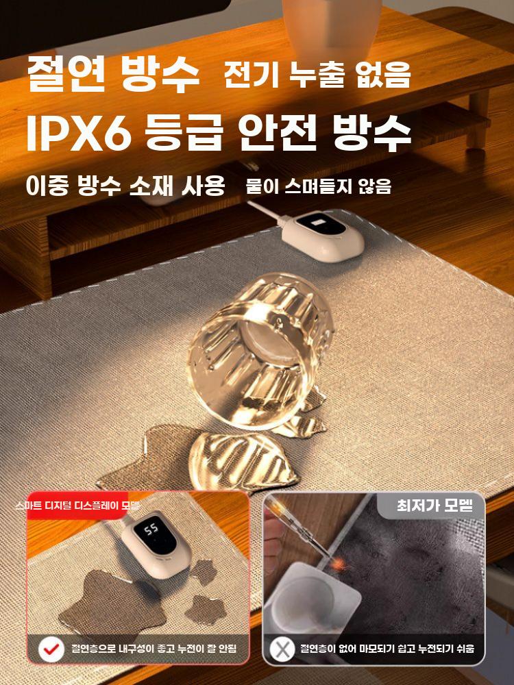 온열 마우스패드 전기 난방 테이블 매트 겨울 책상 발열 오른쪽 그레이 90x42cm - 상세 이미지 3