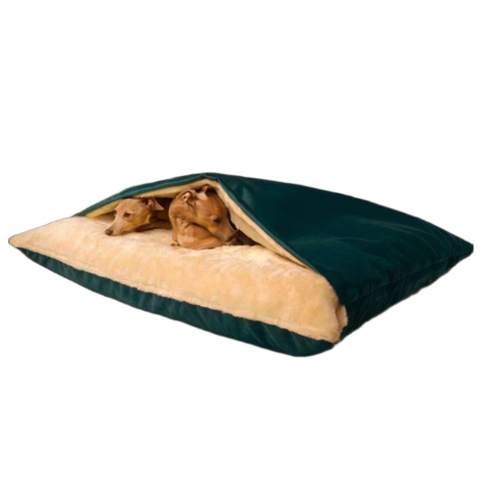반려견 침낭 겨울 벨벳 방석 베드 보온 따뜻한 매트 블루 스웨이드 63x53x20cm (6kg 이내) - 상품 이미지