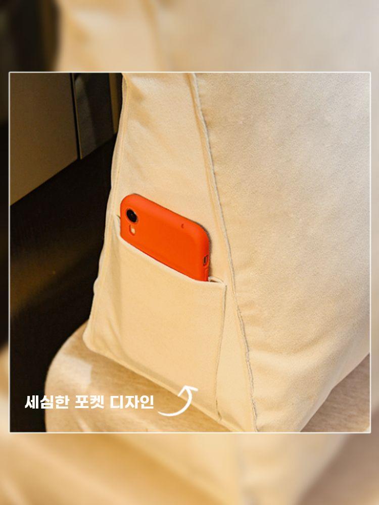 침대 등받이 쿠션 토끼귀 헤드레스트 대형 소파 허리받침 샴페인 100x50x20cm - 상세 이미지 3