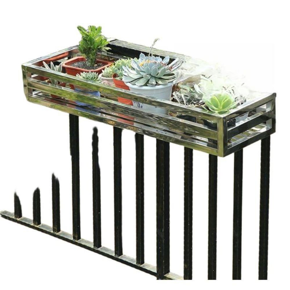 화분 거치대 랙 베란다 난간 화분행거 펜스 걸이형 선반 80x30x15cm 드릴링 와이어 4개 - 상세 이미지 3