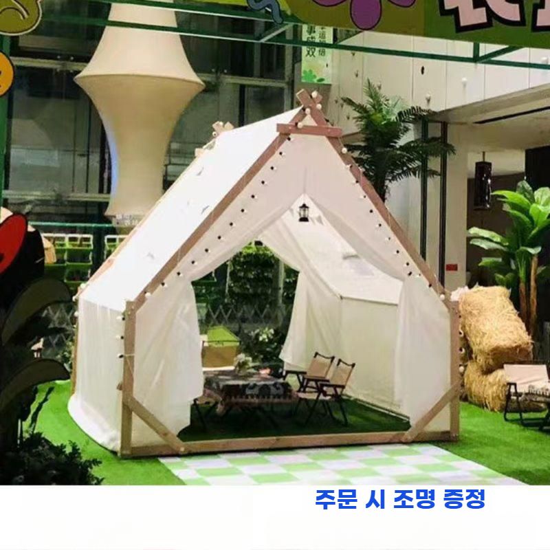 방갈로 텐트 글램핑 캠핑 티피 방수 오두막 야외 천막 캐노피 철골 2x2m - 상세 이미지 4