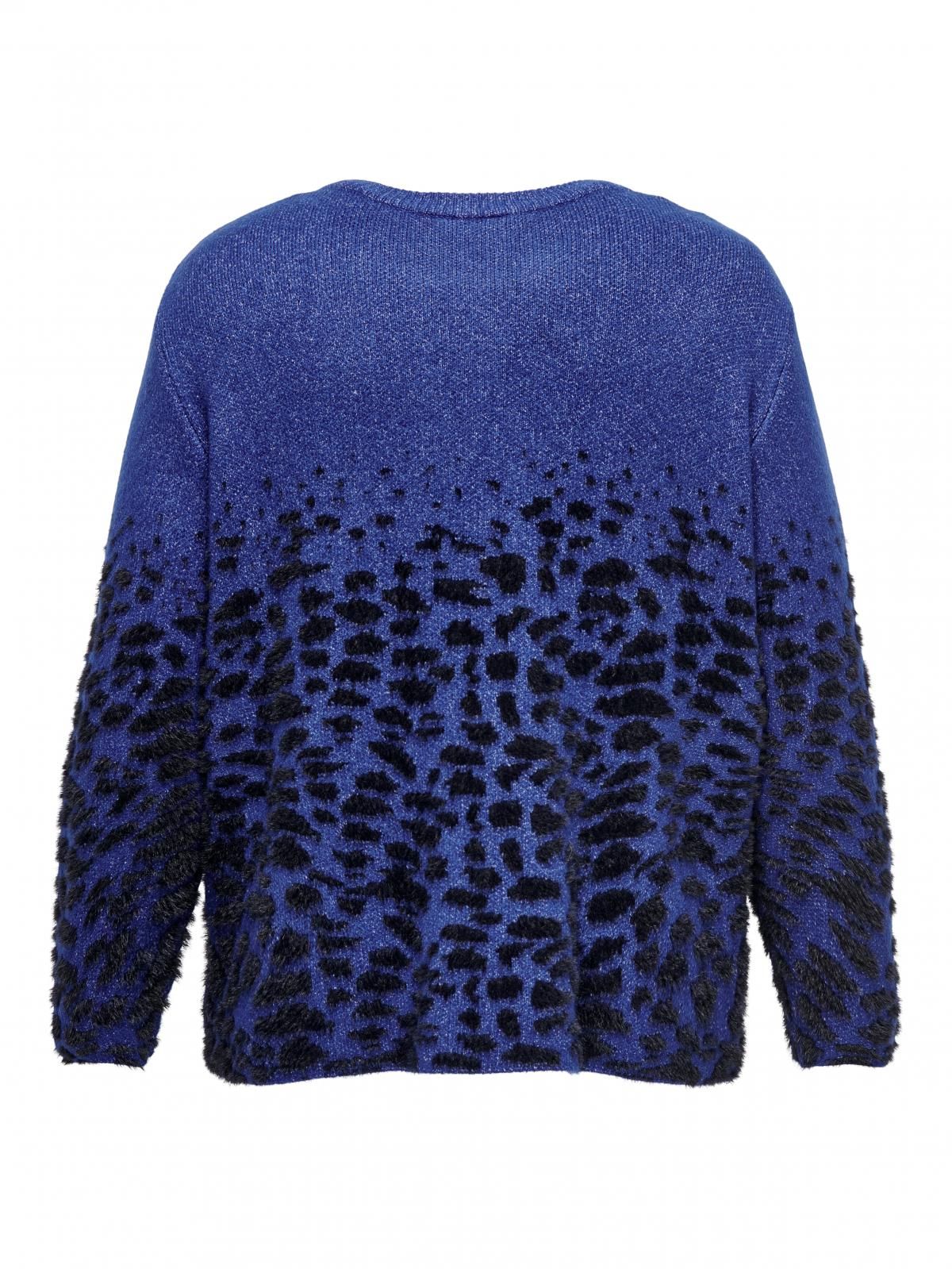온리 레오파드 라운드넥 니트 스웨터 15329266_2082_1129471 PURPLE / SODALITE BLUE - 상세 이미지 5