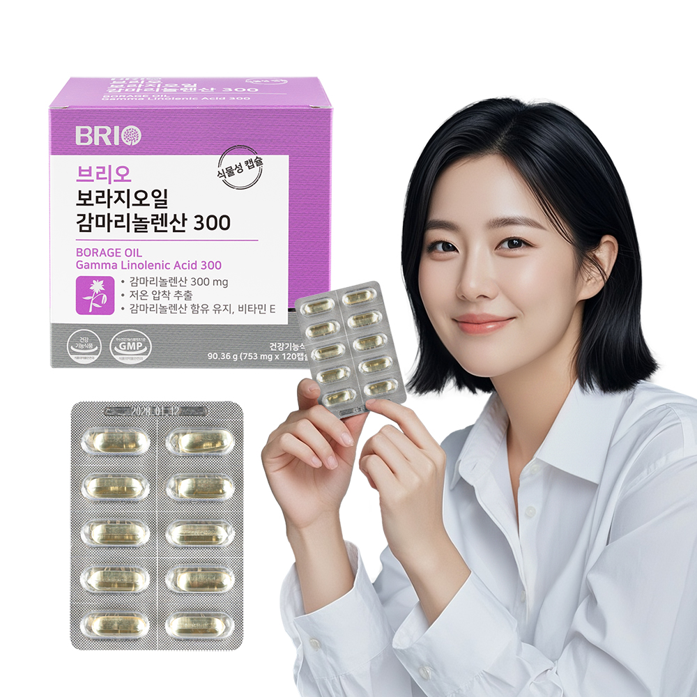 브리오 보라지오일 감마리놀렌산 300 / 보라지유 오메가6 영양제 120캡슐, 1개 - 메인 이미지