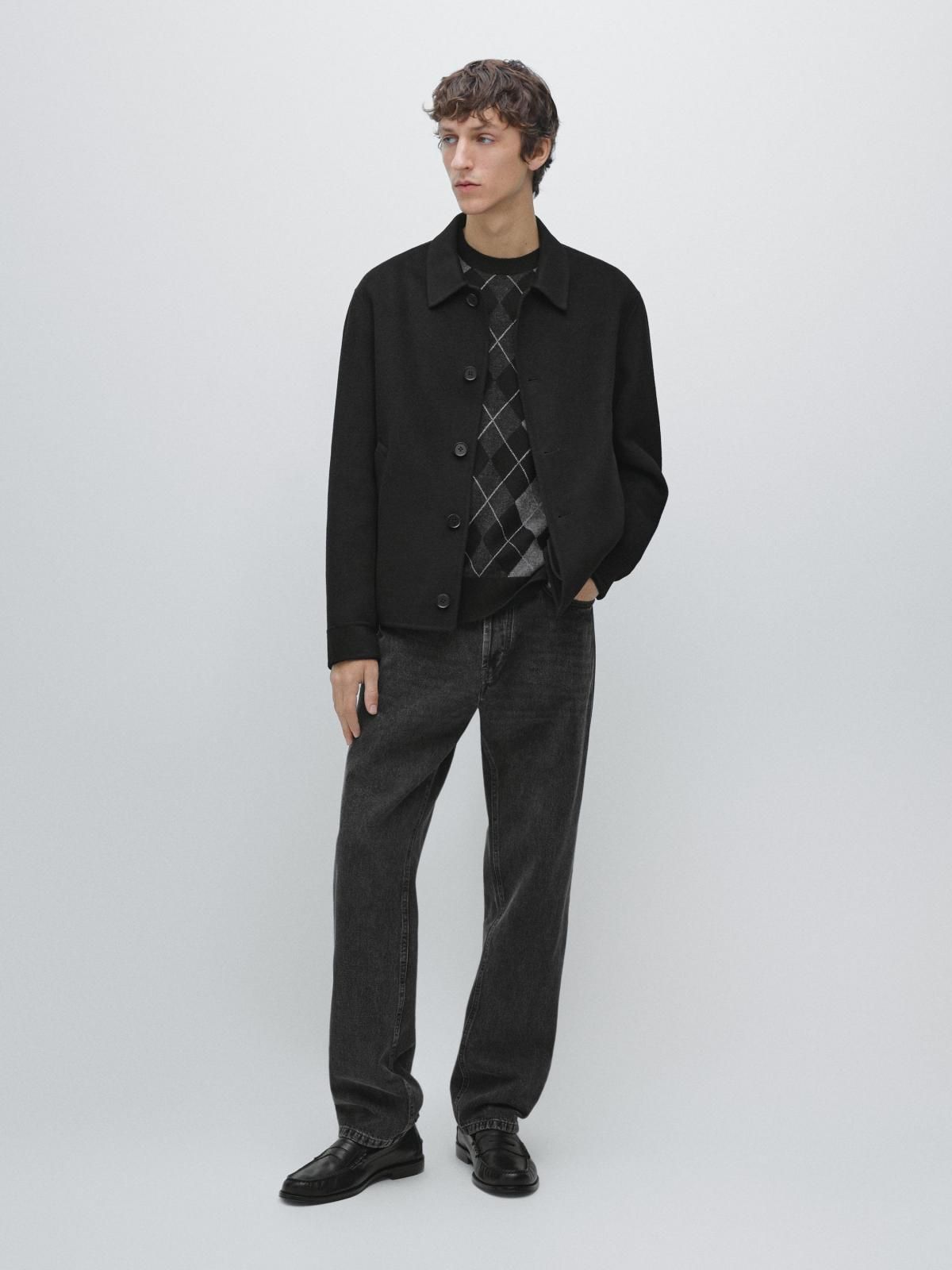 마시모두띠 울블렌드 테크니컬 오버셔츠 블랙 2843/381 BLACK - 상세 이미지 2