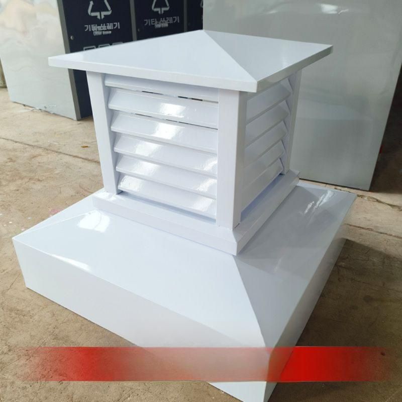 옥상 배기구 커버 환기구 케이스 통풍 덮개 굴뚝 캡 스텐 사각 베이스 350x350mm - 상세 이미지 3