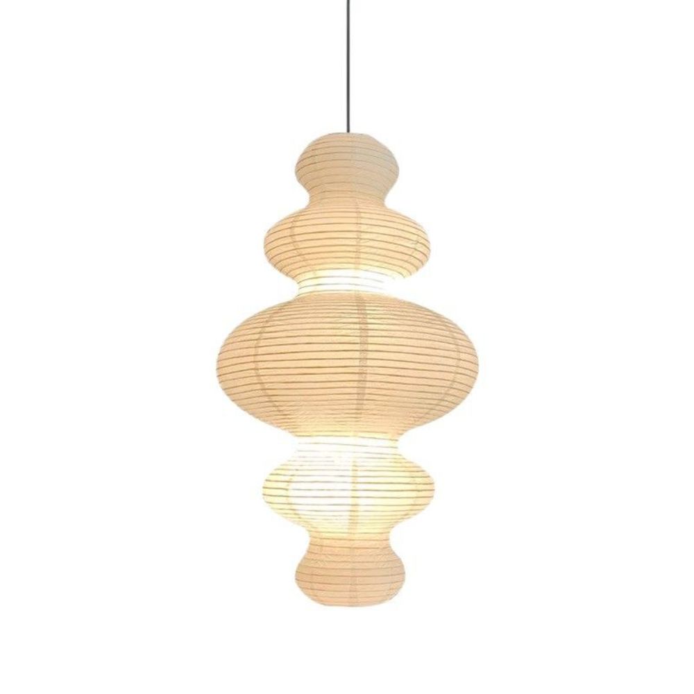 천장 갓등 일본식 천장등 와비사비 펜던트 무드등 조명 지름 43 높이 83cm 웜라이트 화이트 와이어 - 상품 이미지