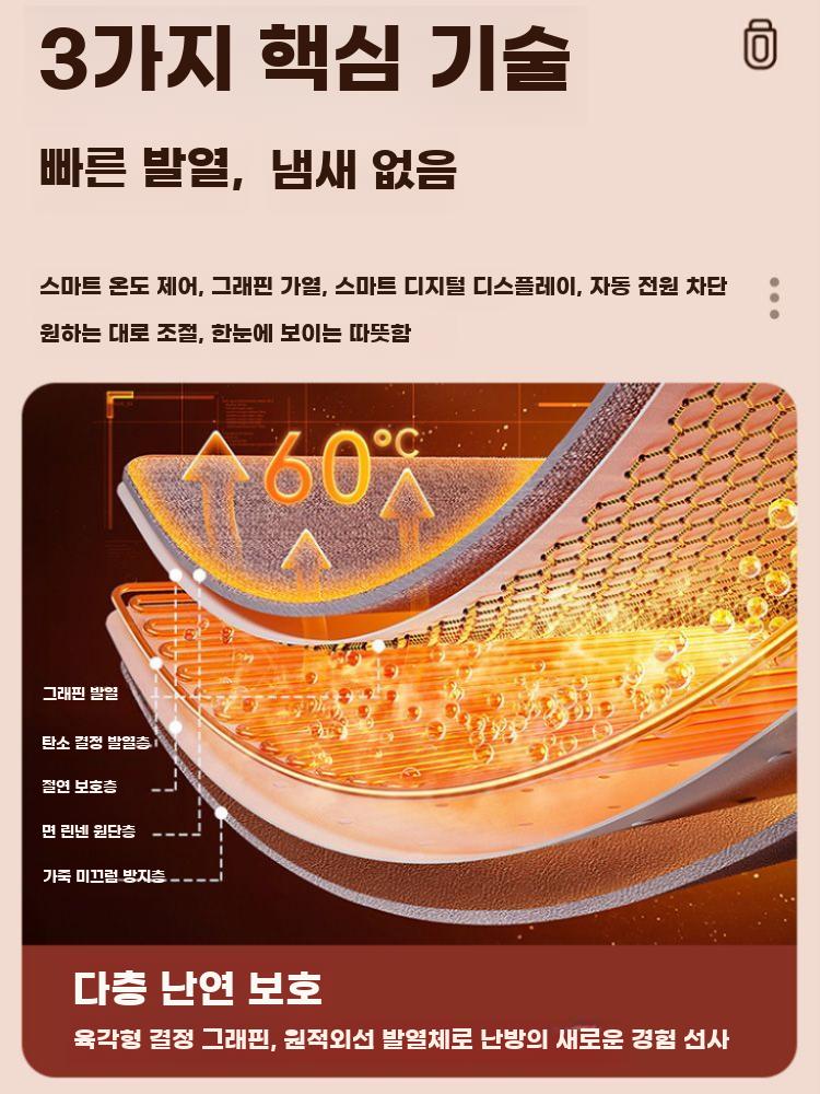 온열 마우스패드 전기 난방 테이블 매트 겨울 책상 발열 오른쪽 그레이 90x42cm - 상세 이미지 5