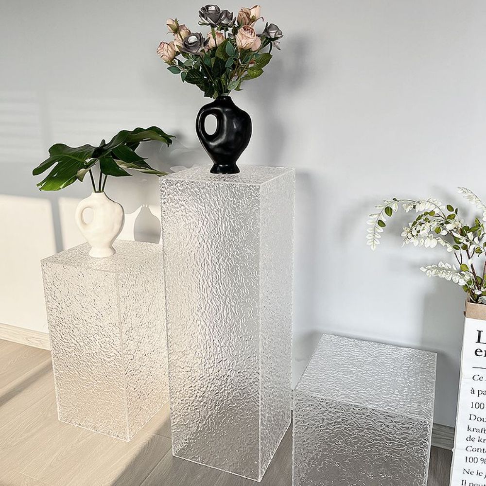 아크릴 진열대 투명 물결 받침대 무늬 소품 전시 스탠드 투명 30x30x60CM - 상세 이미지 4