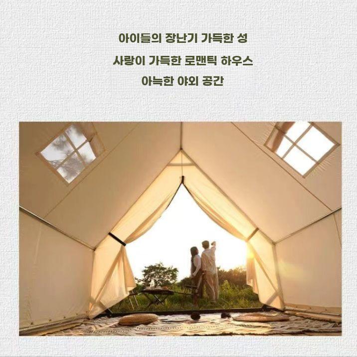 방갈로 텐트 글램핑 캠핑 티피 방수 오두막 야외 천막 캐노피 철골 2x2m - 상세 이미지 5