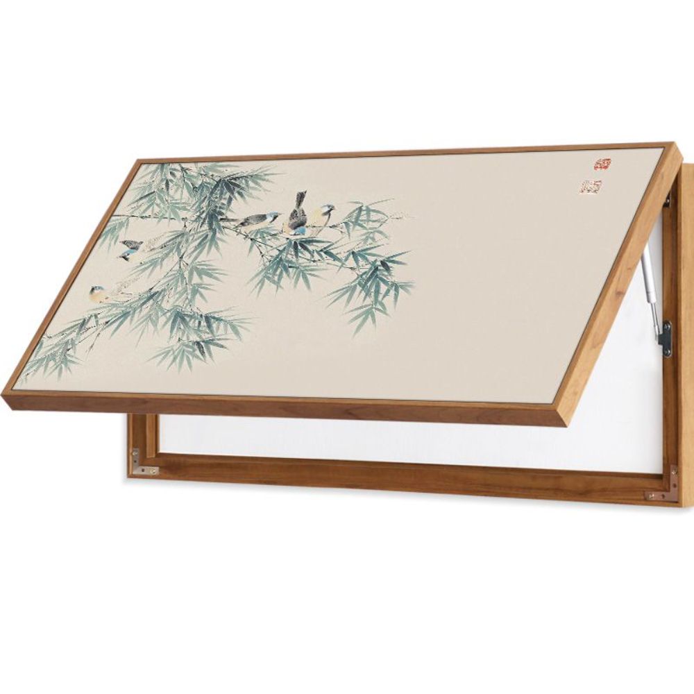 분전함 커버 동양화 계량기 두꺼비집 덮개 가리개 전통 인테리어 A 외형 60x30cm 가림폭 50x20cm 로그 프레임 - 상품 이미지