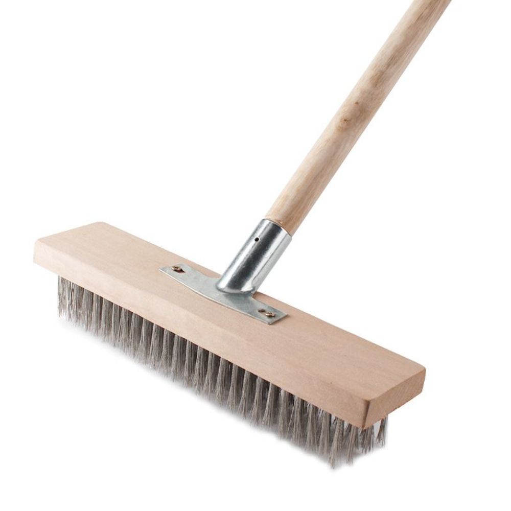 스테인리스 솔 브러시 마대 바닥 청소 브러쉬 밀대 공장 청소솔 20cm 손잡이 포함 - 상품 이미지