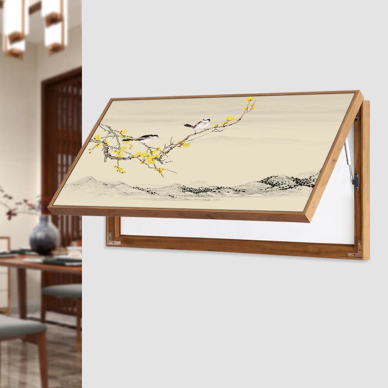 분전함 커버 동양화 계량기 두꺼비집 덮개 가리개 전통 인테리어 A 외형 60x30cm 가림폭 50x20cm 로그 프레임 - 상세 이미지 4