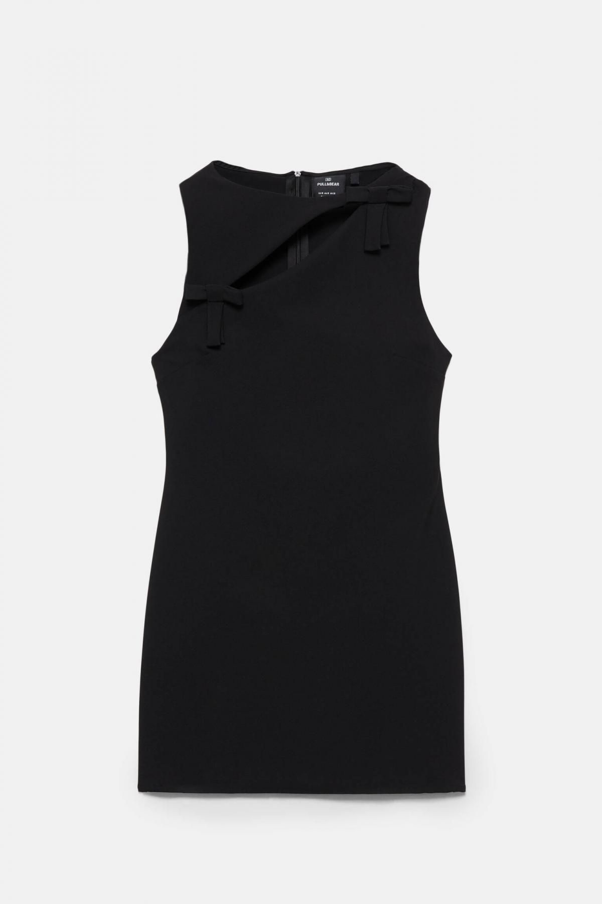 풀앤베어 컷아웃 리본 디테일 미니 원피스 7394/378 BLACK - 메인 이미지