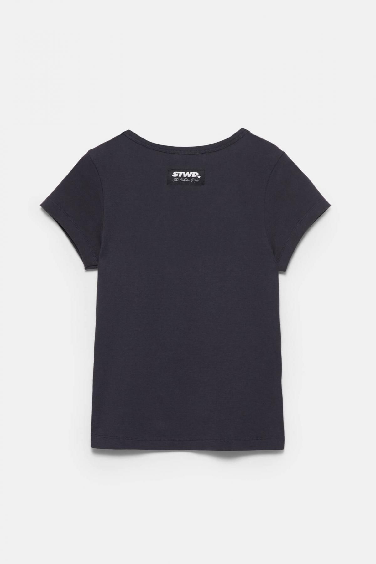 풀앤베어 베이직 네이비 프린트 라운드넥 반팔 티셔츠 7153/380 FADED BLACK - 상세 이미지 5