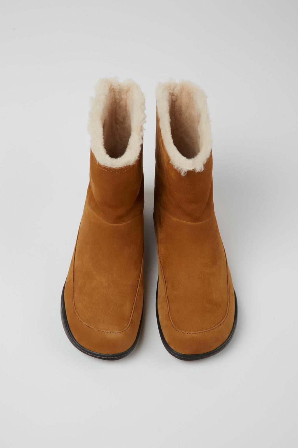 캠퍼 브라운 누벅 여성 앵클부츠 Peu K400598-002 BROWN - 상세 이미지 4