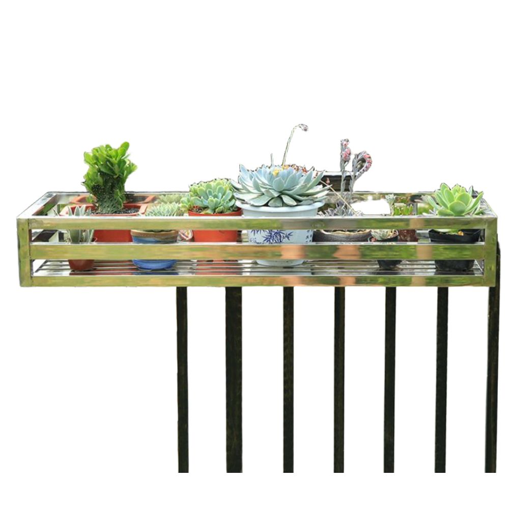 화분 거치대 랙 베란다 난간 화분행거 펜스 걸이형 선반 80x30x15cm 드릴링 와이어 4개 - 상세 이미지 2