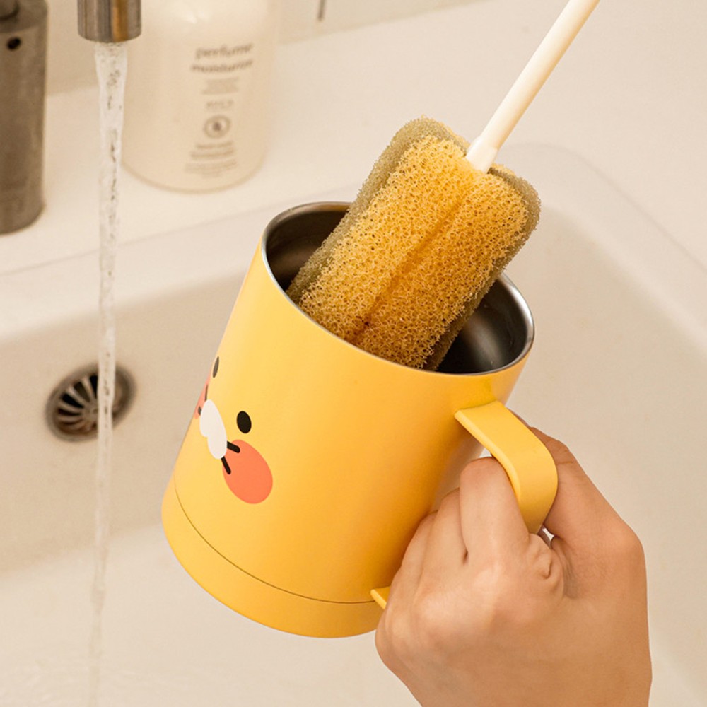 춘식이 텀블러 컵 스텐 손잡이 보온 보냉 뚜껑 카카오 굿즈 340ml 340ml, 아이보리, 1개 - 상세 이미지 5